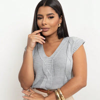 Max Colete Feminino Regata Suéter Tricot