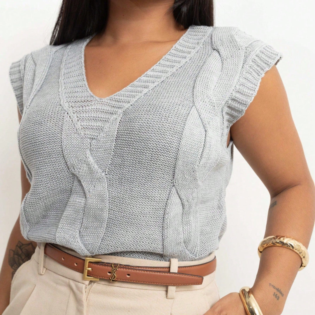 Max Colete Feminino Regata Suéter Tricot