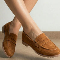 Mocassim Feminino Camurça Caramelo Loafer 
