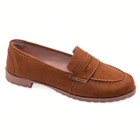 Mocassim Feminino Camurça Caramelo Loafer 