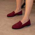 Mocassim Feminino Camurça Marsala Loafer 