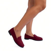 Mocassim Feminino Camurça Marsala Loafer 