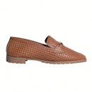 Mocassim Feminino Vazado Sola Tratorada Baixa Casual Loafer Caramelo