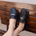 Mocassim Feminino Vazado Sola Tratorada Baixa Casual Loafer Preto