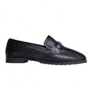 Mocassim Feminino Vazado Sola Tratorada Baixa Casual Loafer Preto