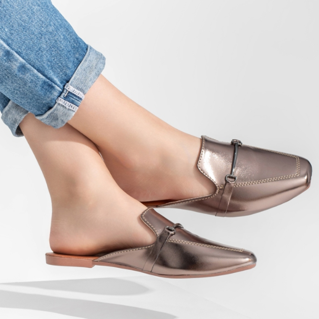 Mule Feminino Rasteira Bico Quadrado 