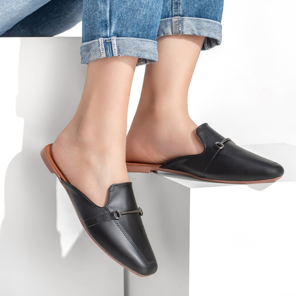 Mule Feminino Rasteira Bico Quadrado 