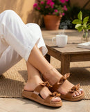 Papete Feminina Birken Detalhe Laço Nó Com Elastico Caramelo