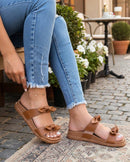 Papete Feminina Birken Detalhe Laço Nó Com Elastico Caramelo