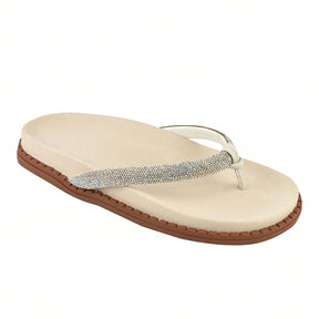 Papete Feminina Birken Modelo Chinelo com Strass - Numerção especial 34 ao 42 Branca