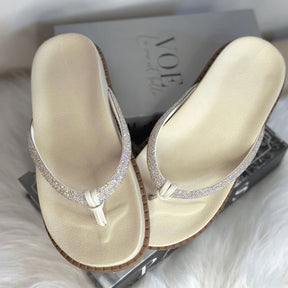 Papete Feminina Birken Modelo Chinelo com Strass - Numerção especial 34 ao 42 Branca