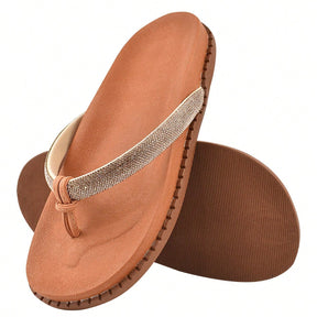 Papete Feminina Birken Modelo Chinelo com Strass - Numerção especial 34 ao 42 Caramelo