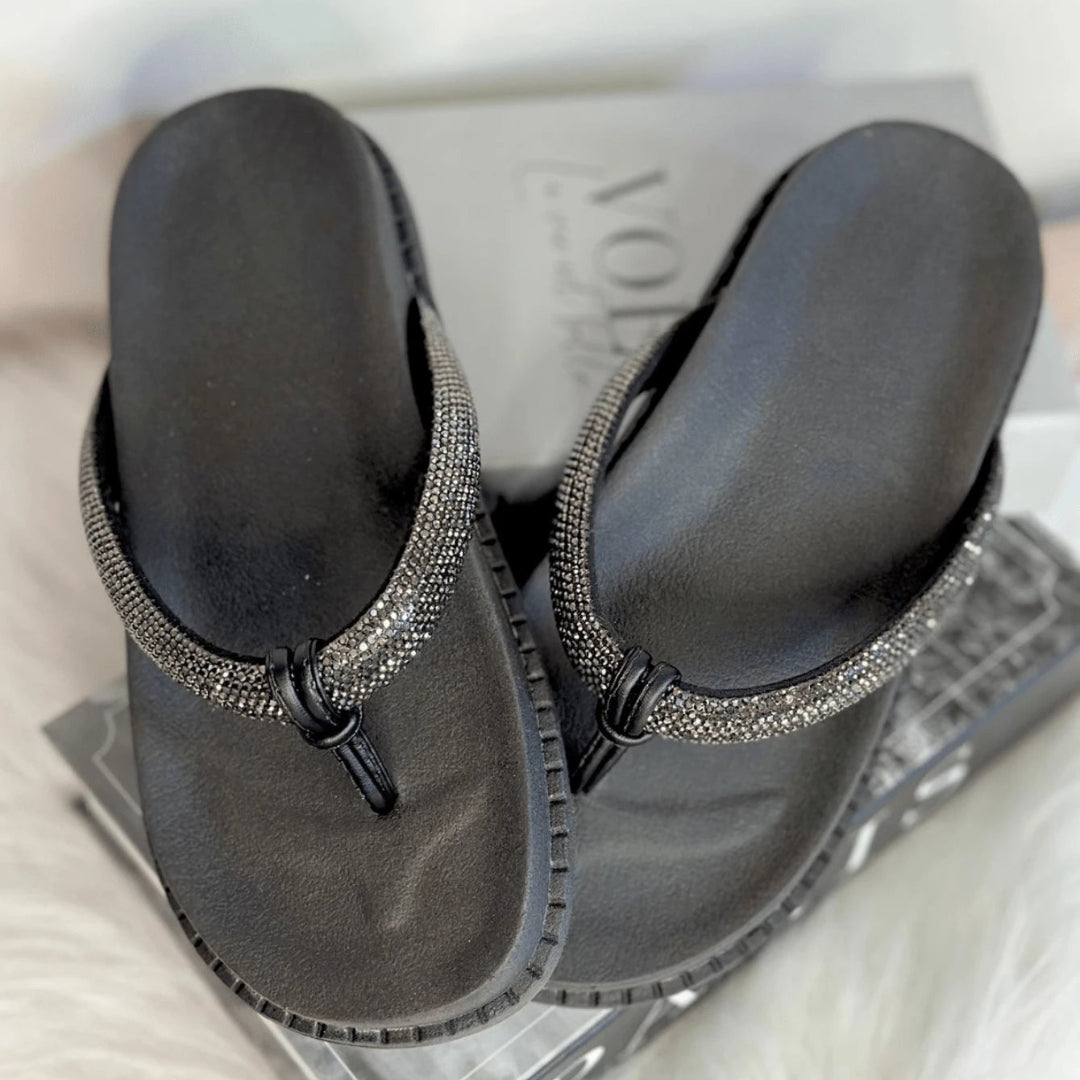 Papete Feminina Birken Modelo Chinelo com Strass - Numerção especial 34 ao 42 Preta