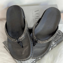 Papete Feminina Birken Modelo Chinelo com Strass - Numerção especial 34 ao 42 Preta