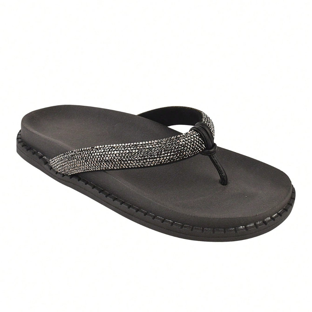 Papete Feminina Birken Modelo Chinelo com Strass - Numerção especial 34 ao 42 Preta