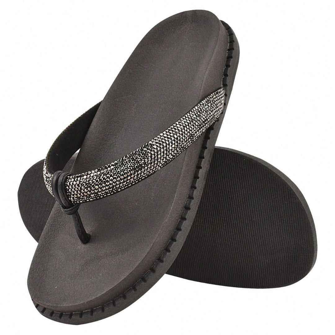 Papete Feminina Birken Modelo Chinelo com Strass - Numerção especial 34 ao 42 Preta