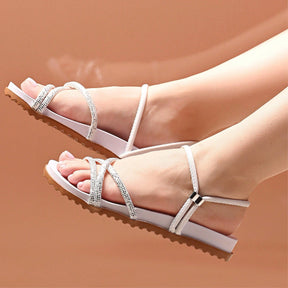 Papete Feminina Birken Tiras Brilhantes 2 em 1 – Use Como Sandália ou Tamanco com Conforto e Estilo Branca
