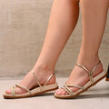 Papete Feminina Birken Tiras Brilhantes 2 em 1 – Use Como Sandália ou Tamanco com Conforto e Estilo Dourada
