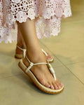 Papete Feminina Birken Tiras Finas com Detalhe Ajustável Bege