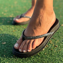 Papete Feminina Chinelo de Dedo com Tiras em Strass Preta