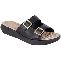 Papete Feminina Com Fivela e Palmilha Massageadora Ultra conforto Preta