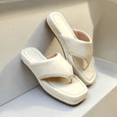 Papete Feminina Flatform Modelo Chinelo De Dedo Off White