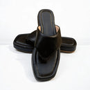Papete Feminina Flatform Modelo Chinelo De Dedo Preta