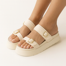 Papete Feminina Flatform com Fivela Off White