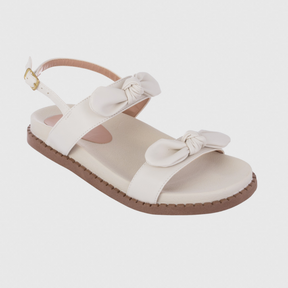 Papete Feminina Sandália 2 Laços Off White