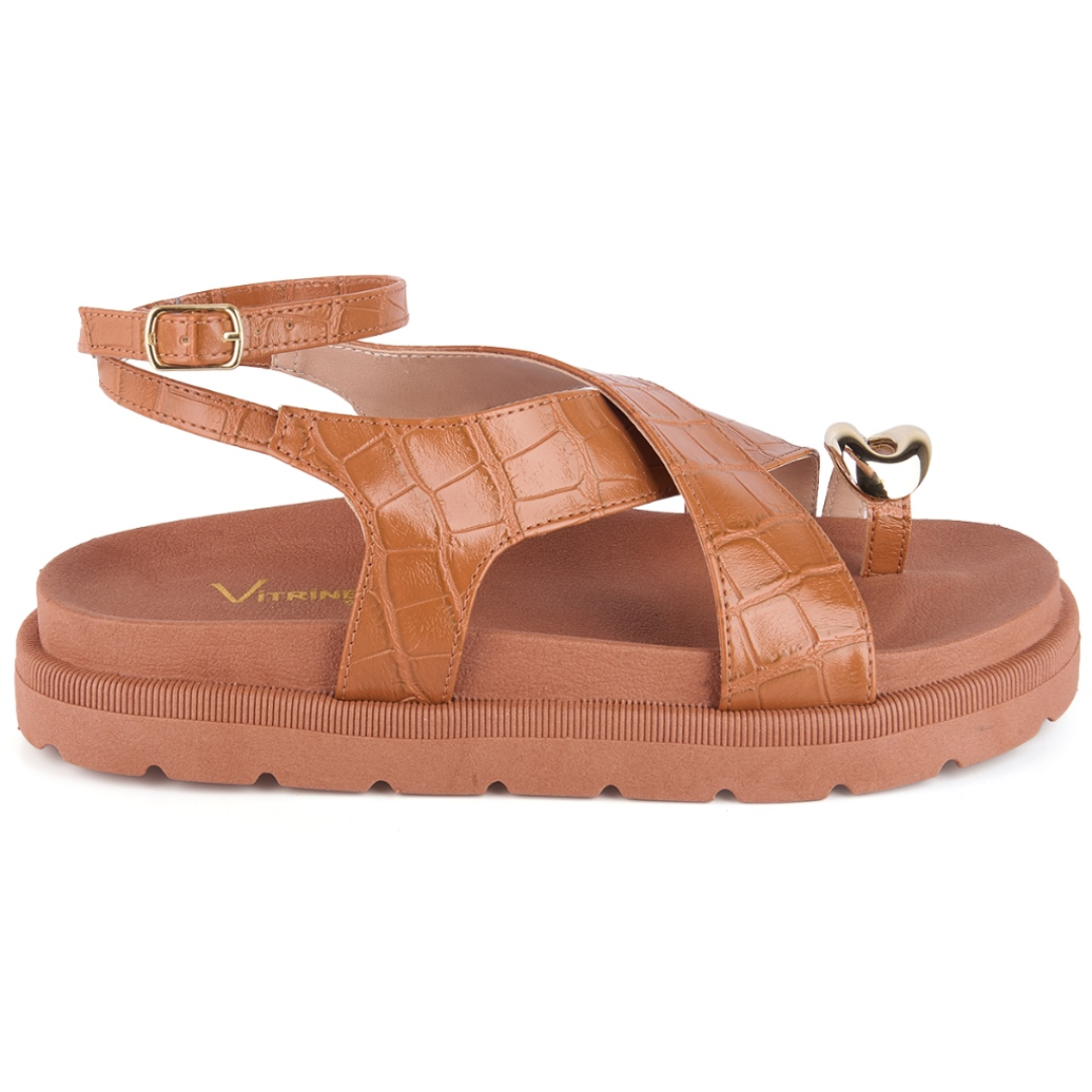 Papete Feminina com Fivela Boho Chic Caramelo