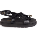 Papete Feminina com Fivela Boho Chic Preta