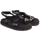 Papete Feminina com Fivela Boho Chic Preta