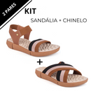 Papete + Sandália Feminina Palmilha Massageadora - Kit Conforto Leve e Macio 