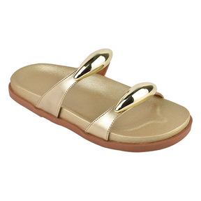 Papete feminina Birken com Aplicação de metal e Numeração Especial - 33 ao 42 Dourada