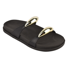 Papete feminina Birken com Aplicação de metal e Numeração Especial - 33 ao 42 Preta