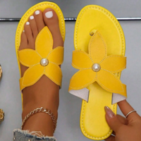 Rasteira Feminina Flor Conforto Amarela