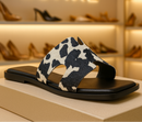 Rasteira Feminina Modelo H Animal Print Preta