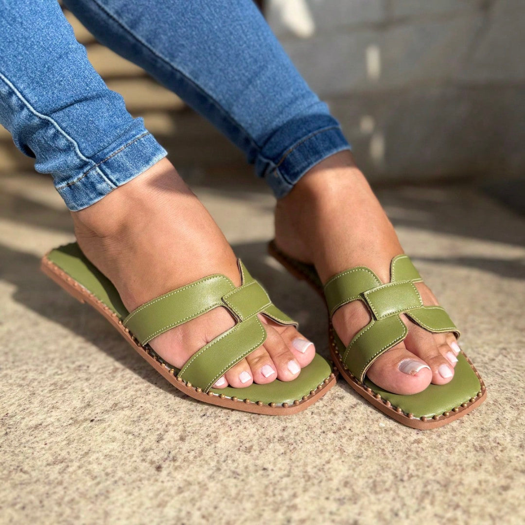 Rasteira Feminina Modelo H Casual Verde