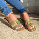 Rasteira Feminina Modelo H Casual Verde