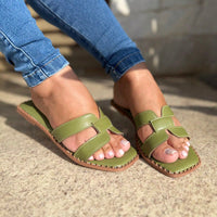 Rasteira Feminina Modelo H Casual Verde