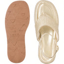 Sandália Feminina Flatform Modelo Amarração no Tornozelo Dourada