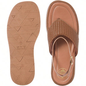 Sandália Feminina Flatform Modelo Amarração no Tornozelo Marrom
