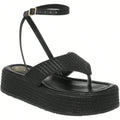 Sandália Feminina Flatform Modelo Amarração no Tornozelo Preta