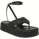 Sandália Feminina Flatform Modelo Amarração no Tornozelo Preta