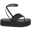 Sandália Feminina Flatform Modelo Amarração no Tornozelo Preta