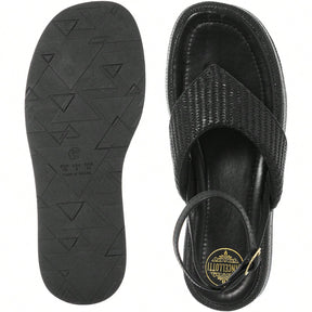 Sandália Feminina Flatform Modelo Amarração no Tornozelo Preta