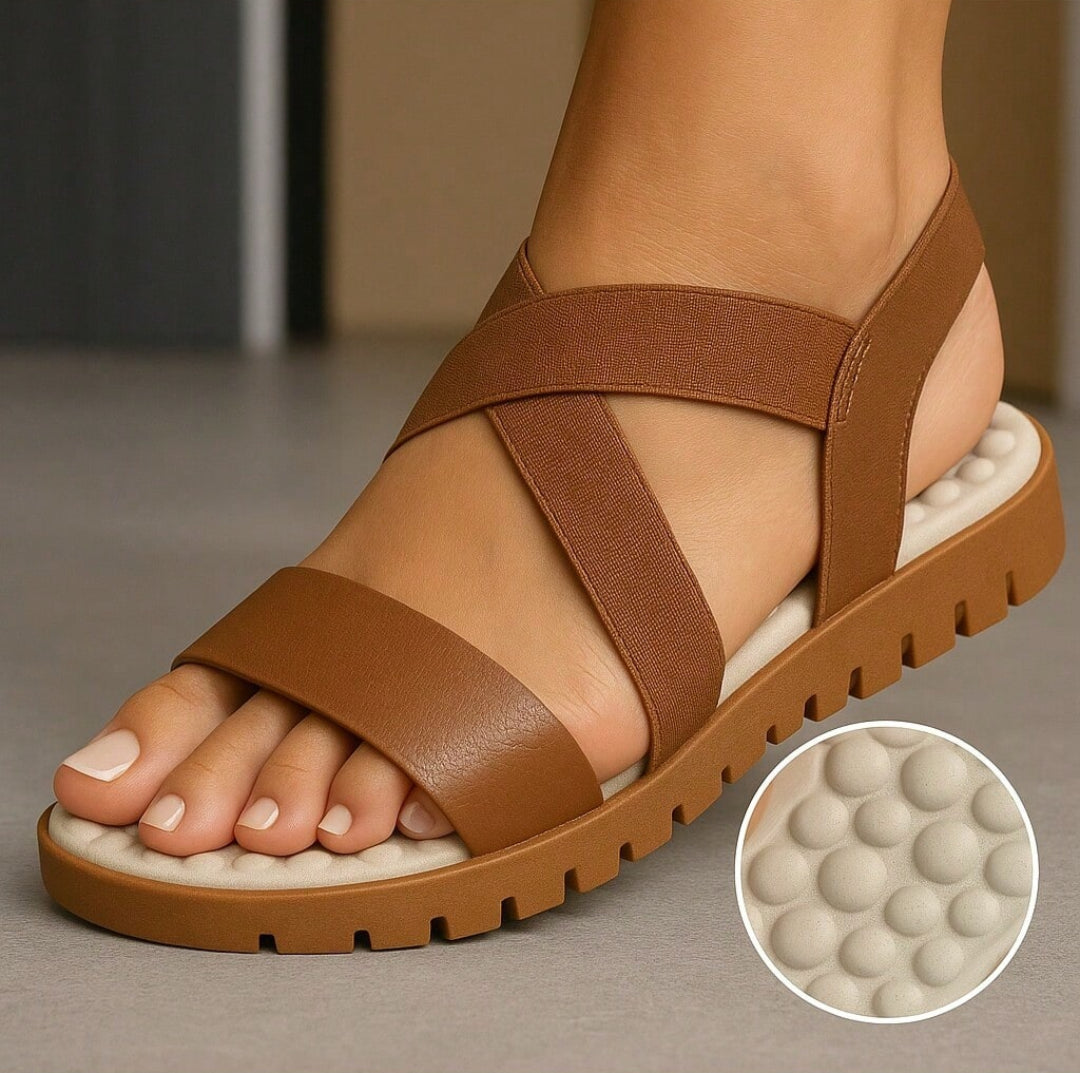 Sandália Feminina Papete Anatômica Massageadora Ultra Conforto Marrom