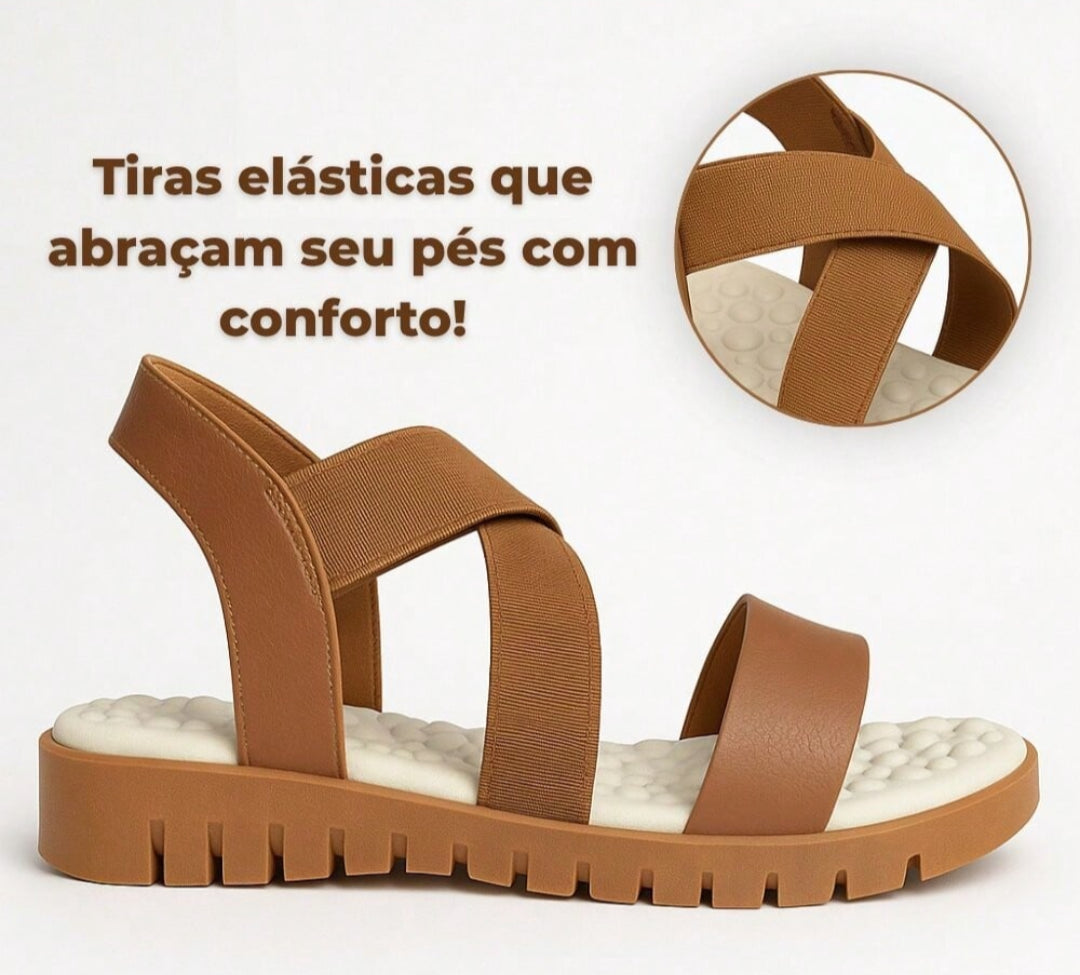 Sandália Feminina Papete Anatômica Massageadora Ultra Conforto Marrom