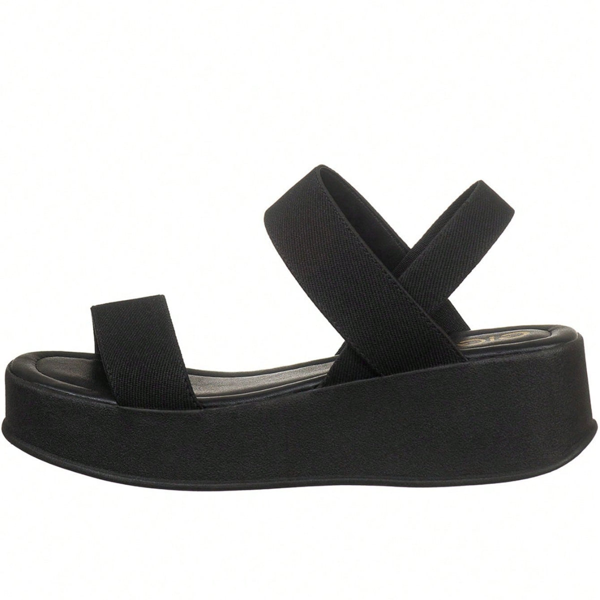 Sandália Feminina Plataforma Flatform Calce Fácil com Tiras em Elástico Preta