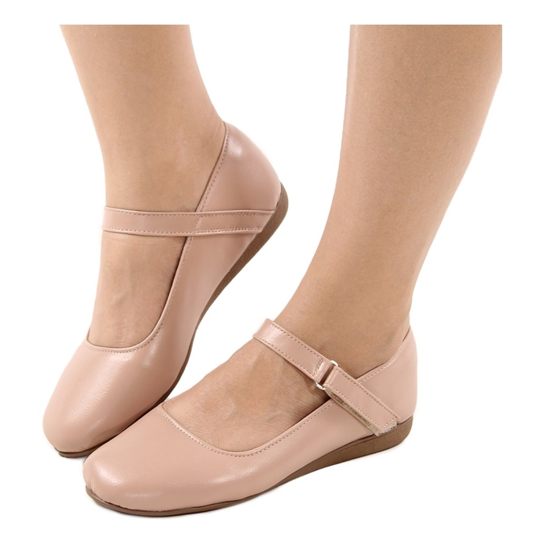 Sapatilha Feminina Antiderrapante com Fechamento em Velcro 